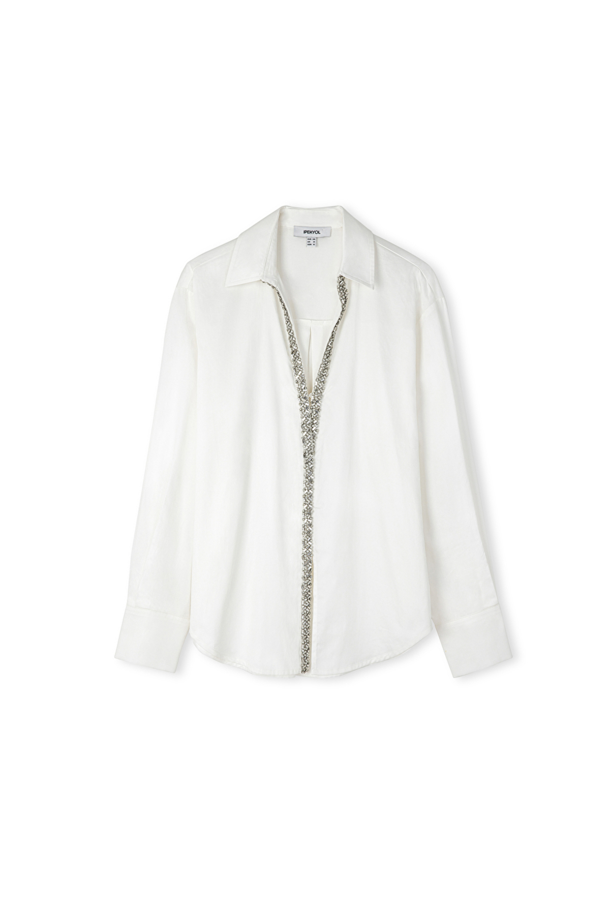 Kristal taşlı poplin gömlek Kristal taşlı poplin gömlek