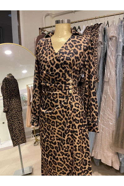 Özel Tasarım Leopar Elbise Özel Tasarım Leopar Elbise