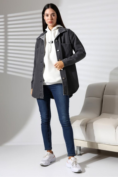 KOPYA - Kadın oversize salaş kot ceket KOPYA - Kadın oversize salaş kot ceket