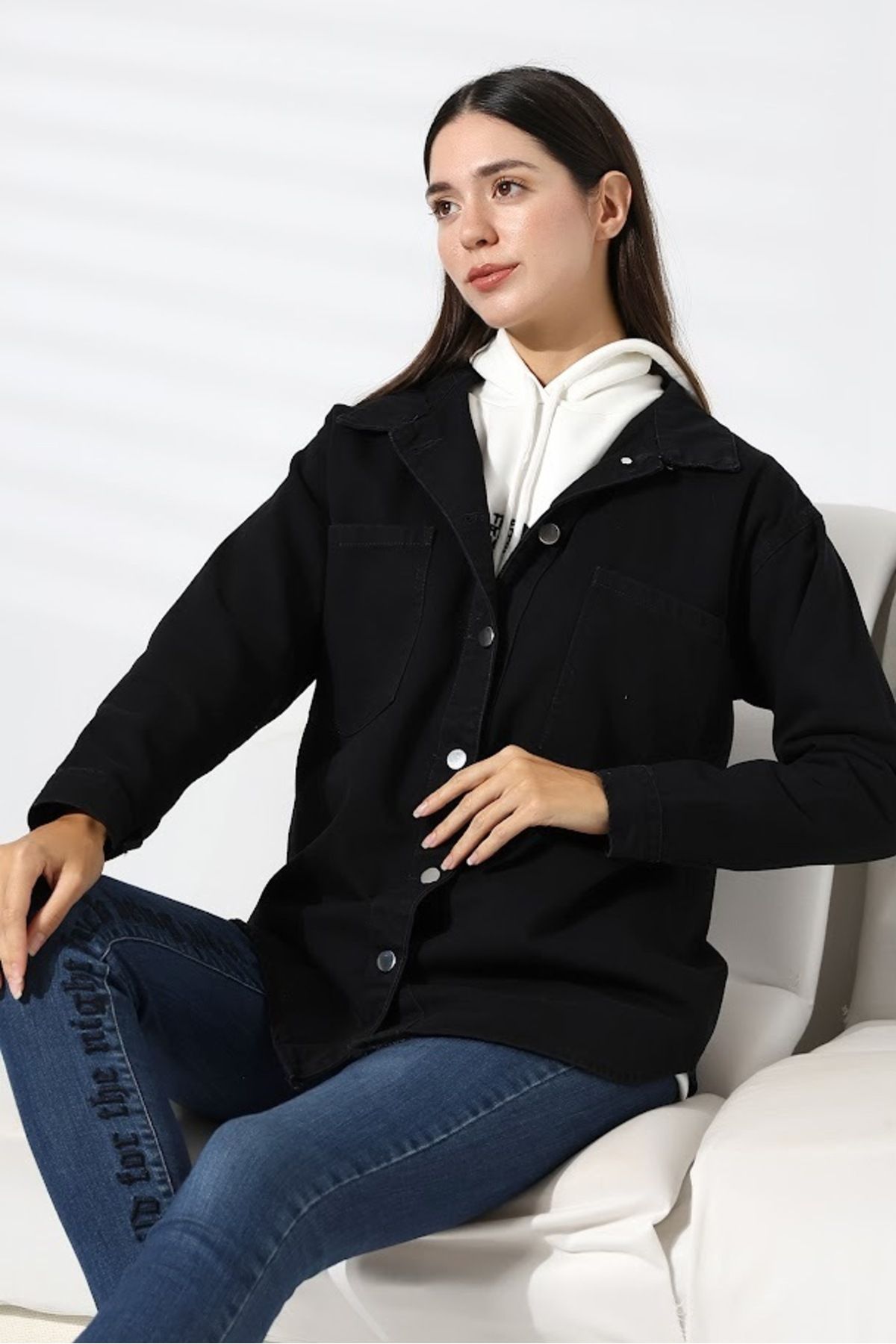 KOPYA - Kadın oversize salaş kot ceket KOPYA - Kadın oversize salaş kot ceket