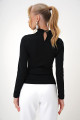 Kadın Siyah Dik Yaka Cut Out File Detaylı Örme Crep Bluz ALC-X13104 Kadın Siyah Dik Yaka Cut Out File Detaylı Örme Crep Bluz ALC-X13104