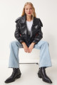 Kadın Siyah Oversize Suni Deri Ceket OH00059 Kadın Siyah Oversize Suni Deri Ceket OH00059