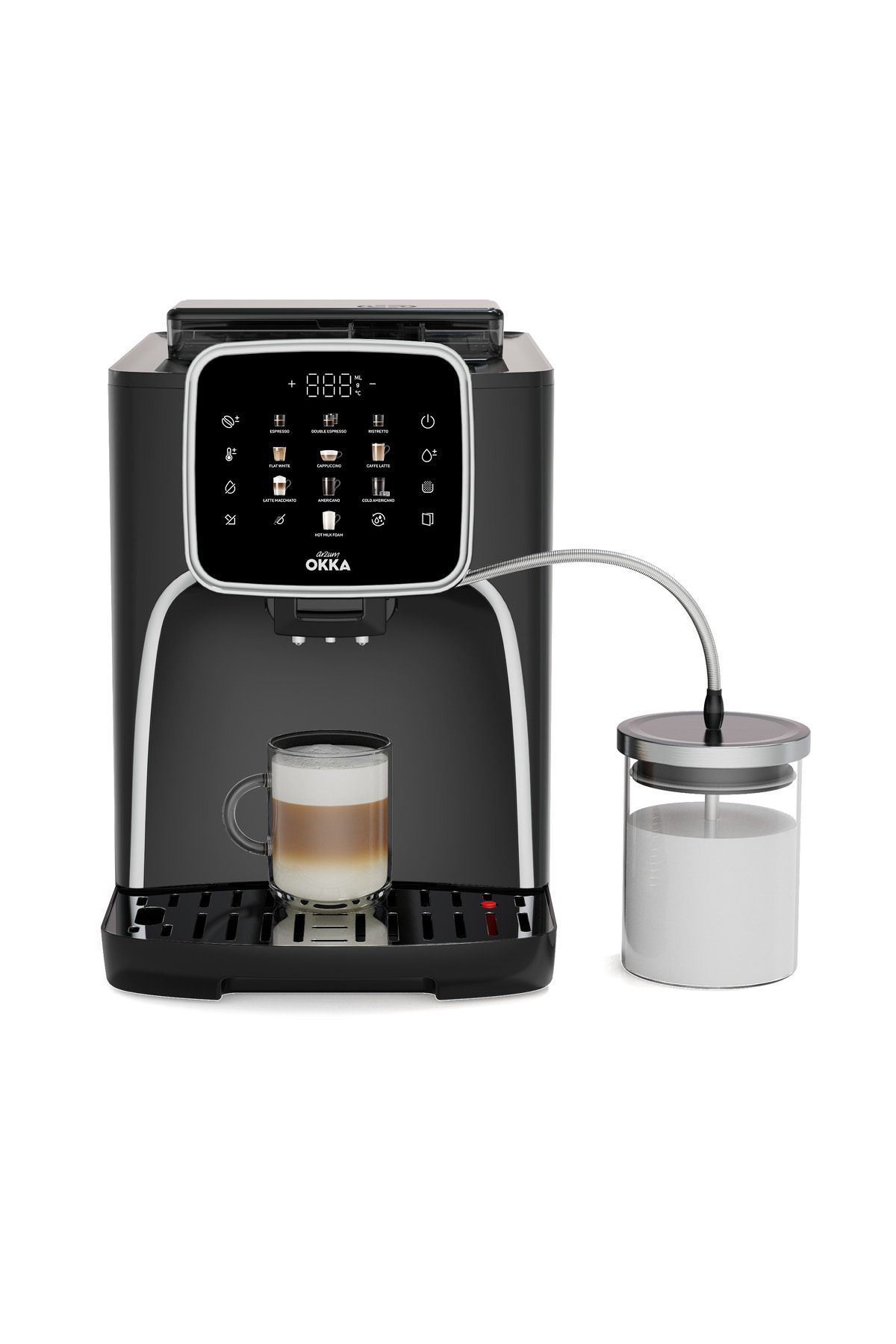 OK0028-05 Arzum Okka Espresso Pro M Tam Otomatik Espresso Makinesi -Krom OK0028-05 Arzum Okka Espresso Pro M Tam Otomatik Espresso Makinesi -Krom