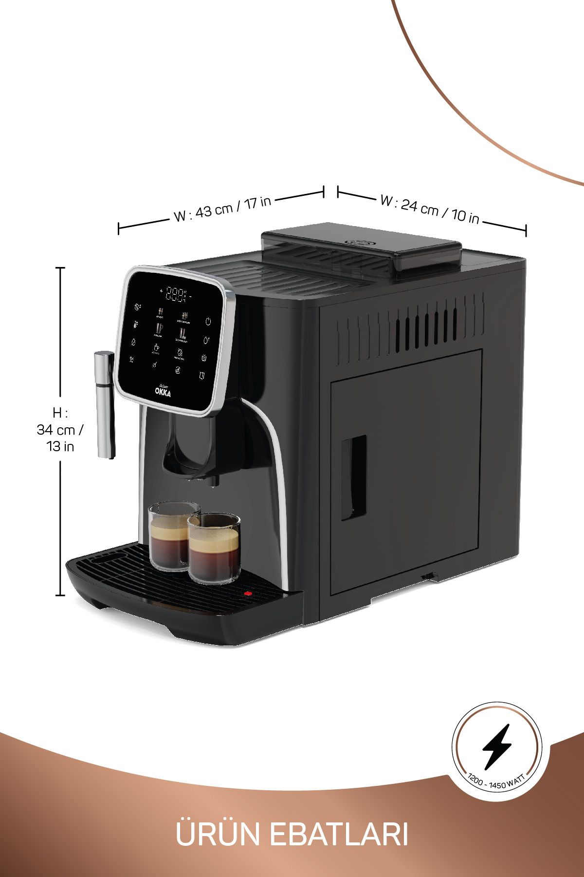 OK0030-05 Arzum Okka Espresso Pro Tam Otomatik Espresso Makinesi - Krom OK0030-05 Arzum Okka Espresso Pro Tam Otomatik Espresso Makinesi - Krom