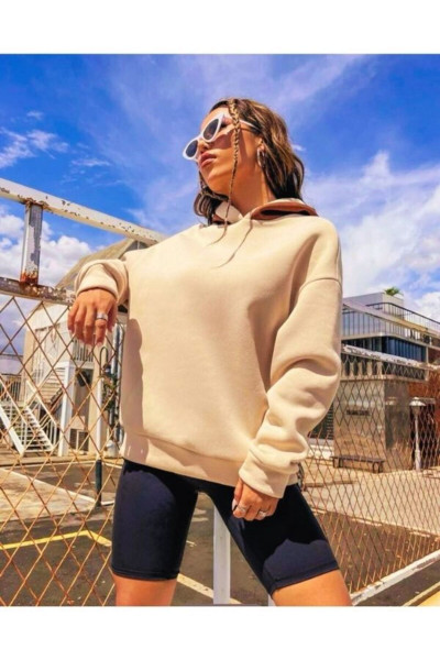 Unisex Oversize Bej Livable California Sırt Baskılı Kahverengi Kapüşonlu Sweatshirt Unisex Oversize Bej Livable California Sırt Baskılı Kahverengi Kapüşonlu Sweatshirt