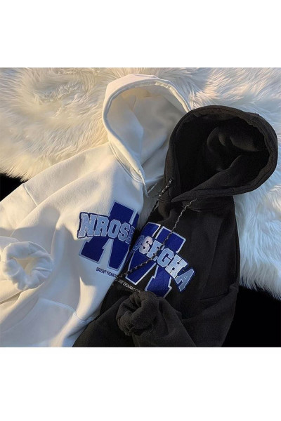 Yeni Sezon Mavi Siyah Kapşonlu Çift Kombini 2li Unisex Sweat Yeni Sezon Mavi Siyah Kapşonlu Çift Kombini 2li Unisex Sweat