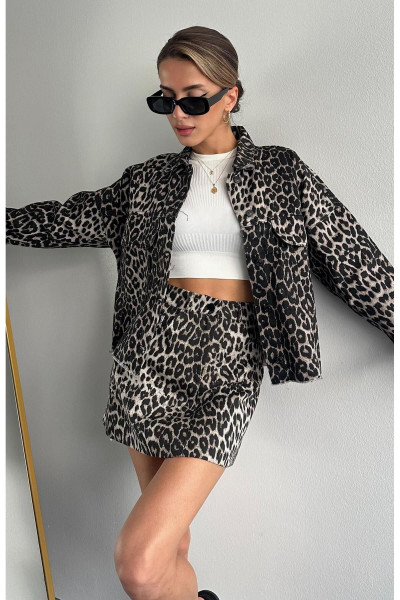 Oreo Leopar Desen Ceket LEOPAR Oreo Leopar Desen Ceket LEOPAR