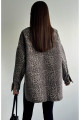 Leopar Desen Oversize Ceket KAHVERENGİ