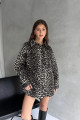 Siyah-Kahve Leopar Desen Çift Cep Oversize Denim Gömlek Ceket BCDF-245417 Siyah-Kahve Leopar Desen Çift Cep Oversize Denim Gömlek Ceket BCDF-245417