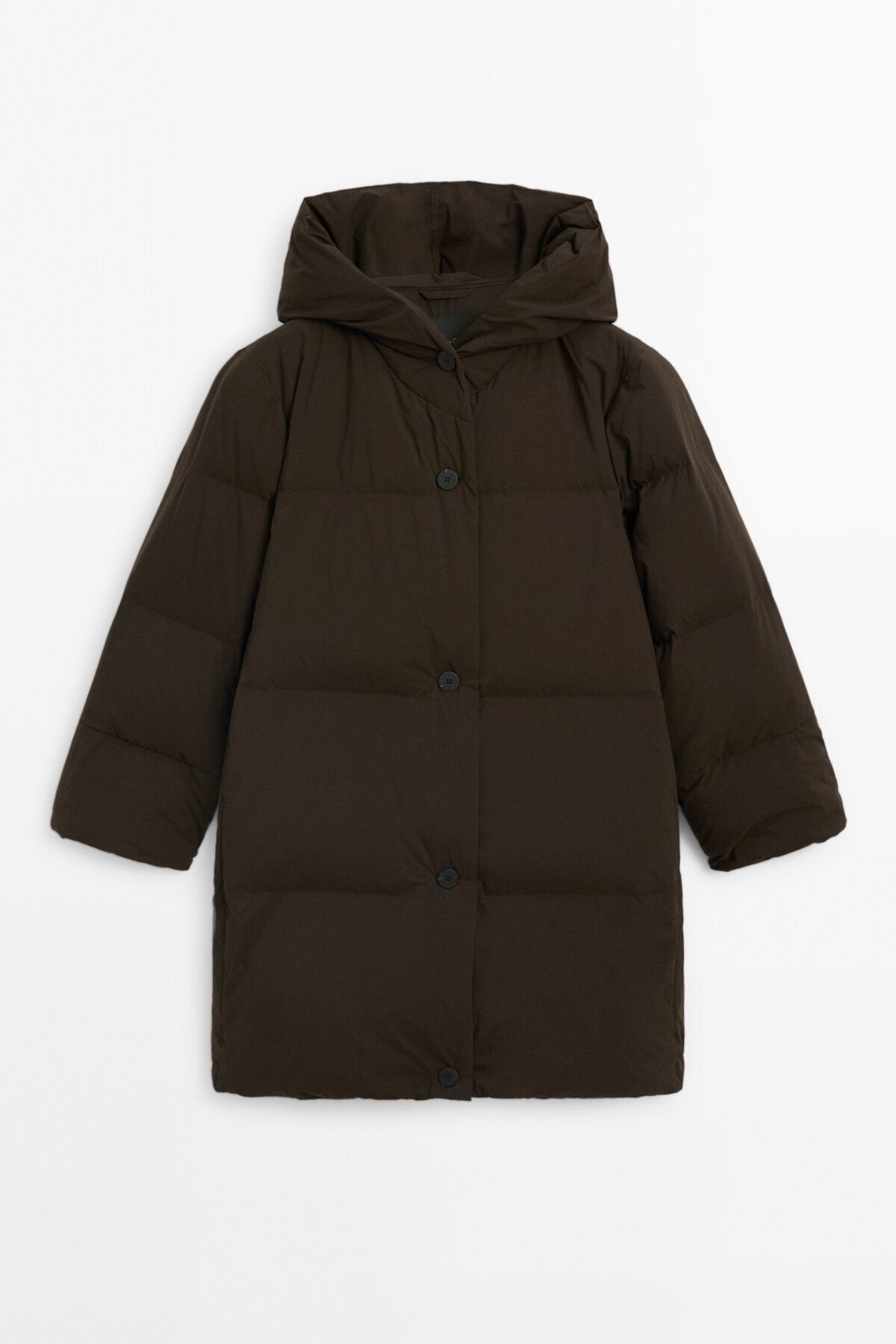 Kapüşonlu kuş tüyü şişme mont Kapüşonlu kuş tüyü şişme mont