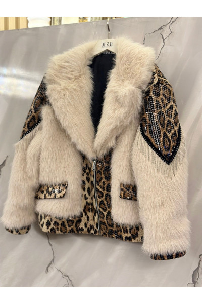 PELUŞ PUL PAYET DETAYLI KÜRK KABAN PELUŞ PUL PAYET DETAYLI KÜRK KABAN