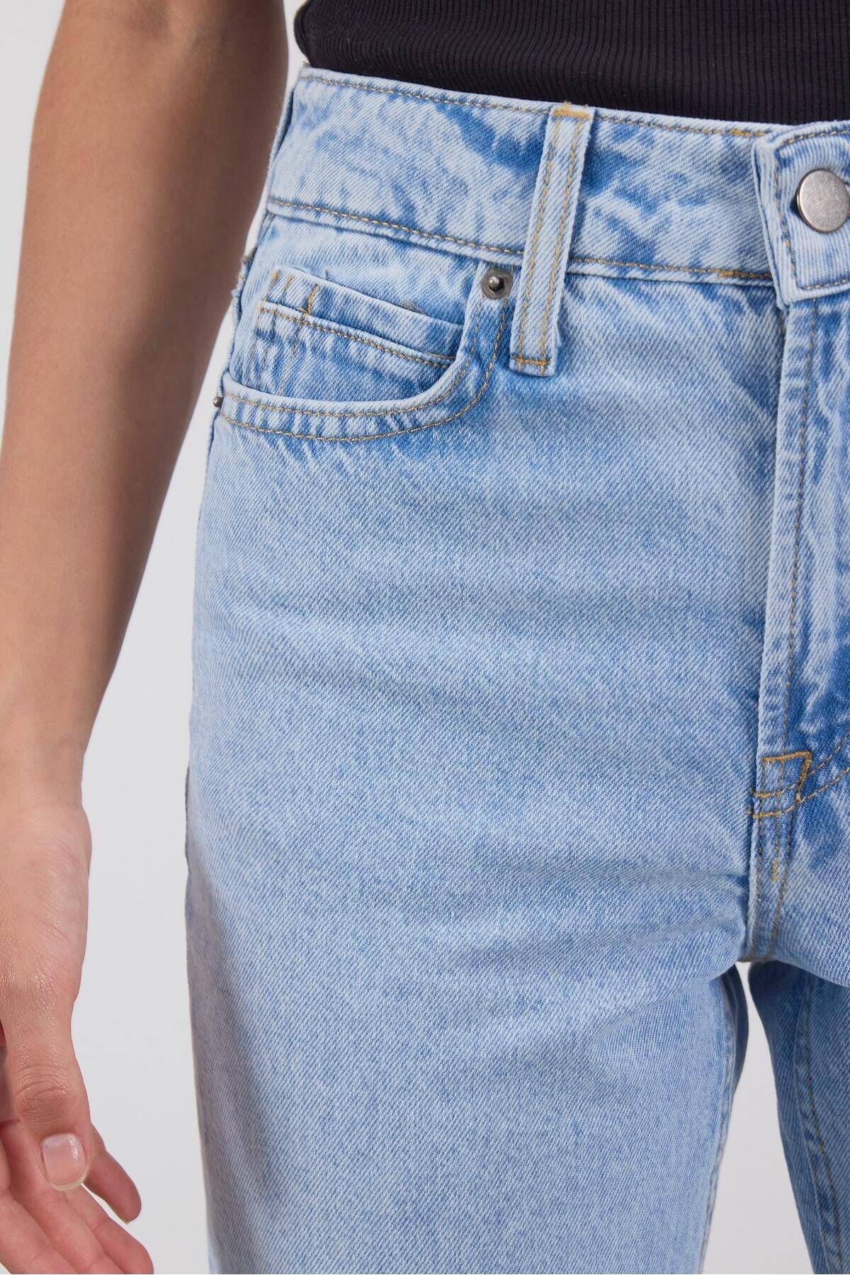 Yüksek Bel Straight Jean Pantolon PN5469-PNC Yüksek Bel Straight Jean Pantolon PN5469-PNC