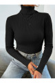 Unisex Siyah Pamuklu Balıkçı Yaka Kaşkorse Şardonlu Slimfit Boğazlı Kazak Unisex Siyah Pamuklu Balıkçı Yaka Kaşkorse Şardonlu Slimfit Boğazlı Kazak