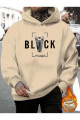 Black Baskılı 2 Iplik Şardonlu Sweatshirt