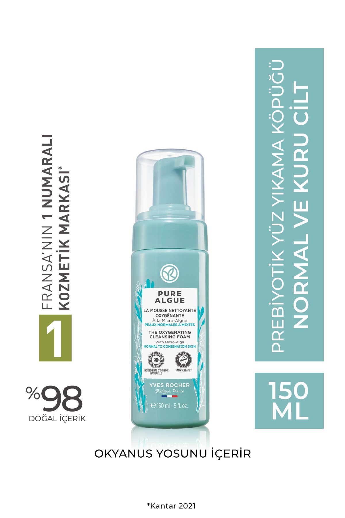 Prebiyotik Yüz Yıkama Köpüğü - Normal Kuru Cilt / Pure Algue-150 ml-95994