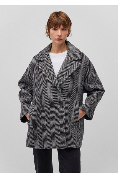 Siyah Kaşe Kaban Oversize / Geniş Kesim 1110539-88090 Siyah Kaşe Kaban Oversize / Geniş Kesim 1110539-88090