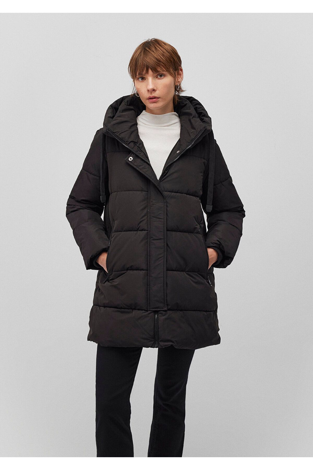 Kapüşonlu Siyah Şişme Mont 1110150-900 Kapüşonlu Siyah Şişme Mont 1110150-900