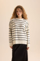 Oversize Fit Çizgili Bisiklet Yaka Kazak D4848AXNS Oversize Fit Çizgili Bisiklet Yaka Kazak D4848AXNS