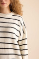 Oversize Fit Çizgili Bisiklet Yaka Kazak D4848AXNS Oversize Fit Çizgili Bisiklet Yaka Kazak D4848AXNS