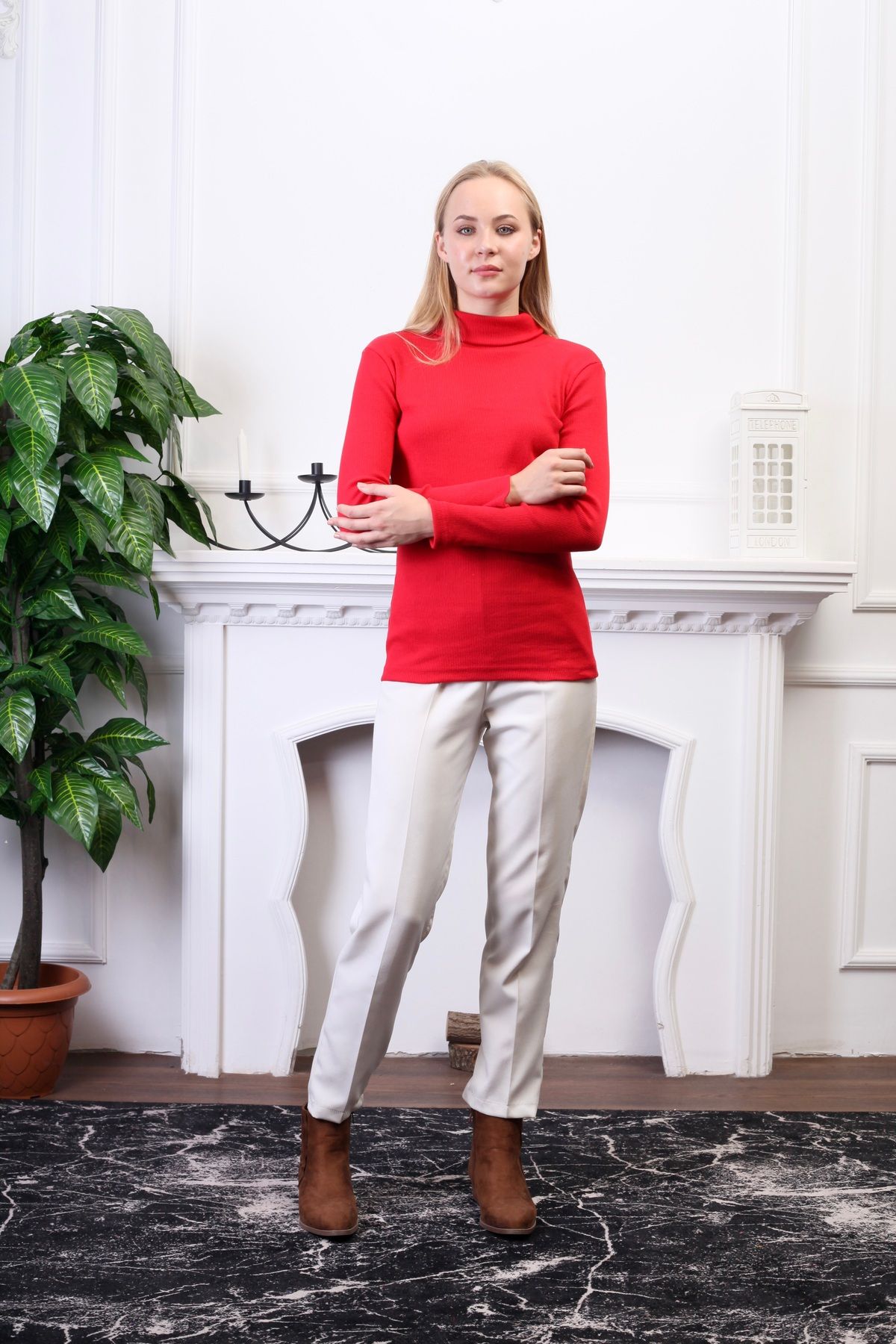 Unisex Kırmızı Pamuklu Balıkçı Yaka Kaşkorse Şardonlu Slimfit Boğazlı Kazak Unisex Kırmızı Pamuklu Balıkçı Yaka Kaşkorse Şardonlu Slimfit Boğazlı Kazak