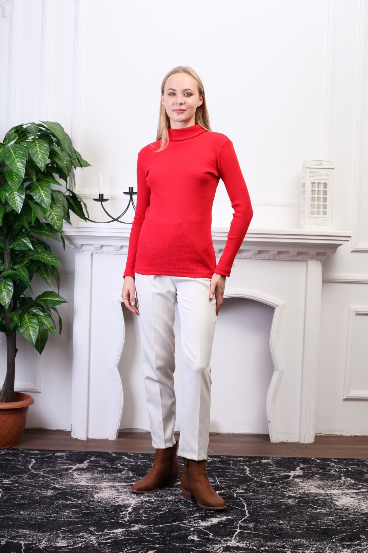 Unisex Kırmızı Pamuklu Balıkçı Yaka Kaşkorse Şardonlu Slimfit Boğazlı Kazak Unisex Kırmızı Pamuklu Balıkçı Yaka Kaşkorse Şardonlu Slimfit Boğazlı Kazak
