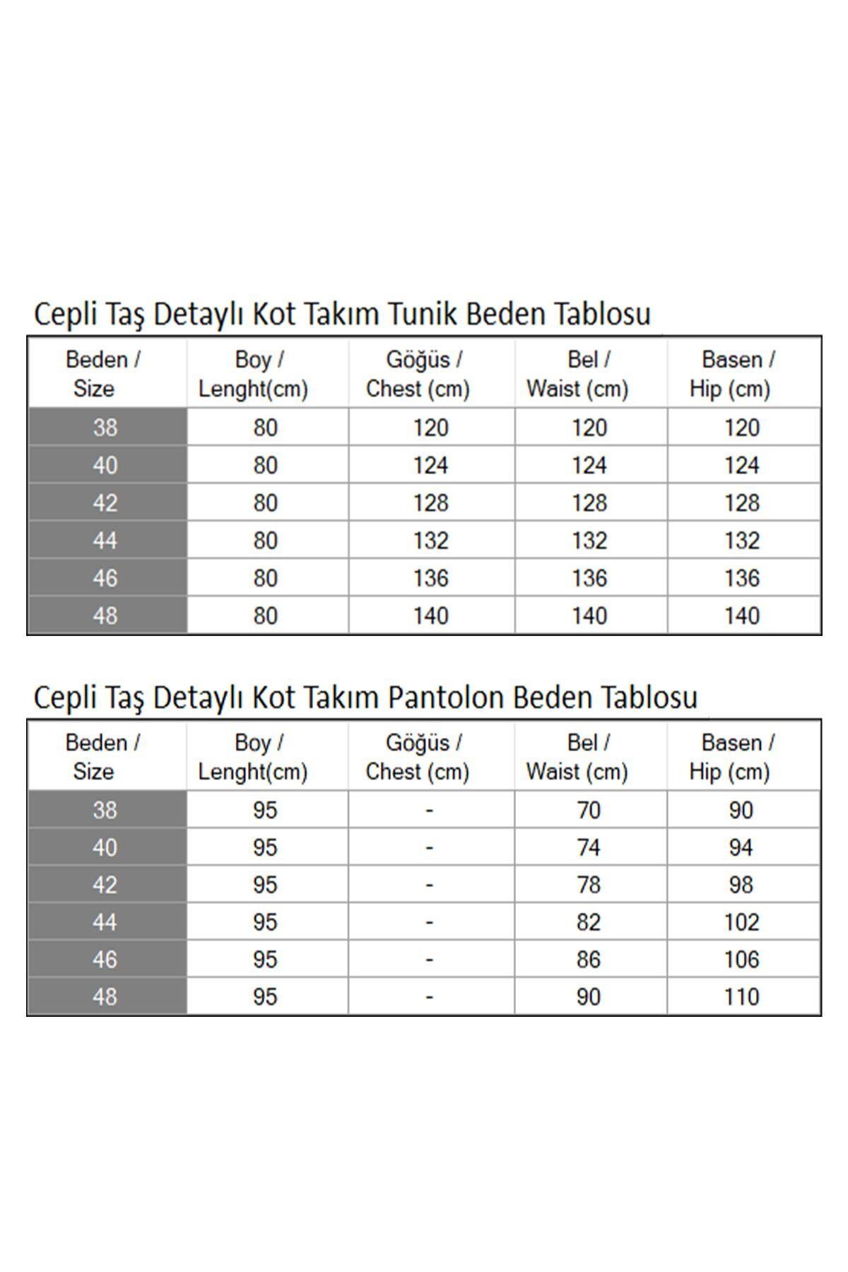 Cepli Taş Detaylı Kot Takım Açık Mavi 19207