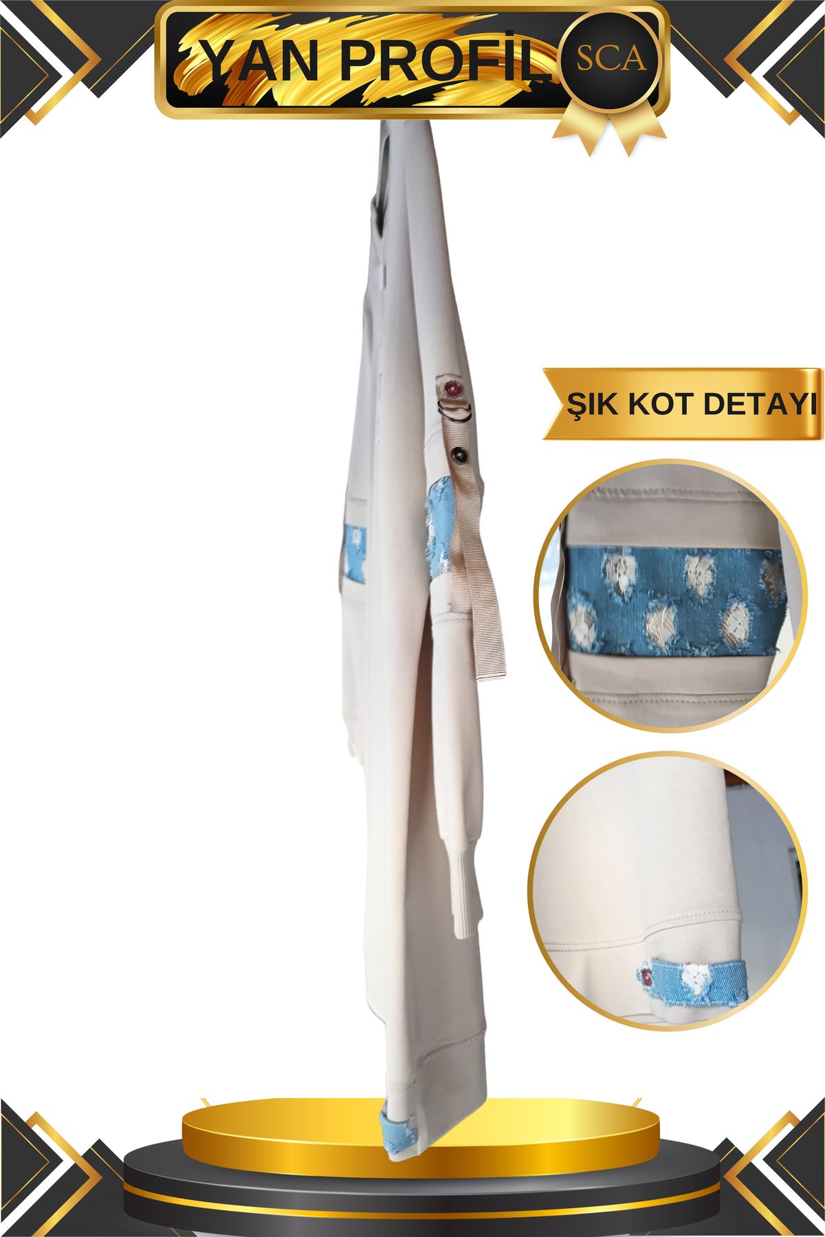 Kolları Kot Detaylı Premium Tunik Kolları Kot Detaylı Premium Tunik
