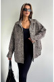 Leopar Desen Oversize Ceket KAHVERENGİ Leopar Desen Oversize Ceket KAHVERENGİ