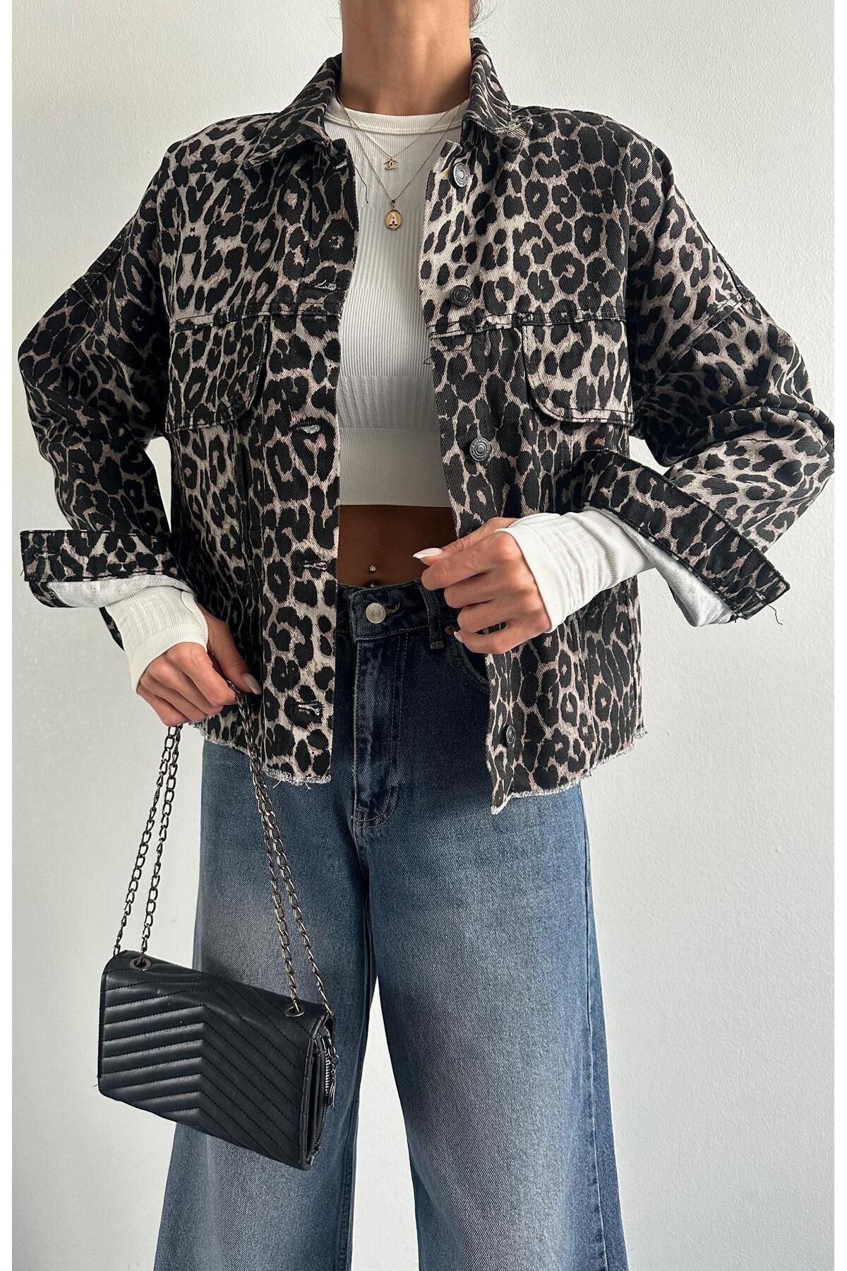 Oreo Leopar Desen Ceket LEOPAR Oreo Leopar Desen Ceket LEOPAR