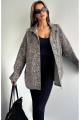 Leopar Desen Oversize Ceket KAHVERENGİ Leopar Desen Oversize Ceket KAHVERENGİ