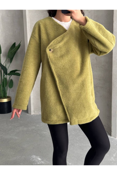 Yağ Yeşili Atkılı Oversize Kaban Yağ Yeşili Atkılı Oversize Kaban