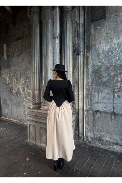 Royal Vintage Gold Düğmeli Uzun Elbise Royal Vintage Gold Düğmeli Uzun Elbise