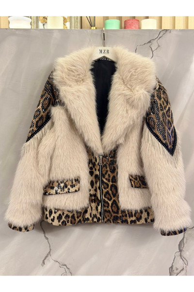 PELUŞ PUL PAYET DETAYLI KÜRK KABAN PELUŞ PUL PAYET DETAYLI KÜRK KABAN
