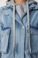 Sweatshirt Detaylı Kapüşonlu Denim Ceket AÇIK MAVİ LRV0082 Sweatshirt Detaylı Kapüşonlu Denim Ceket AÇIK MAVİ LRV0082