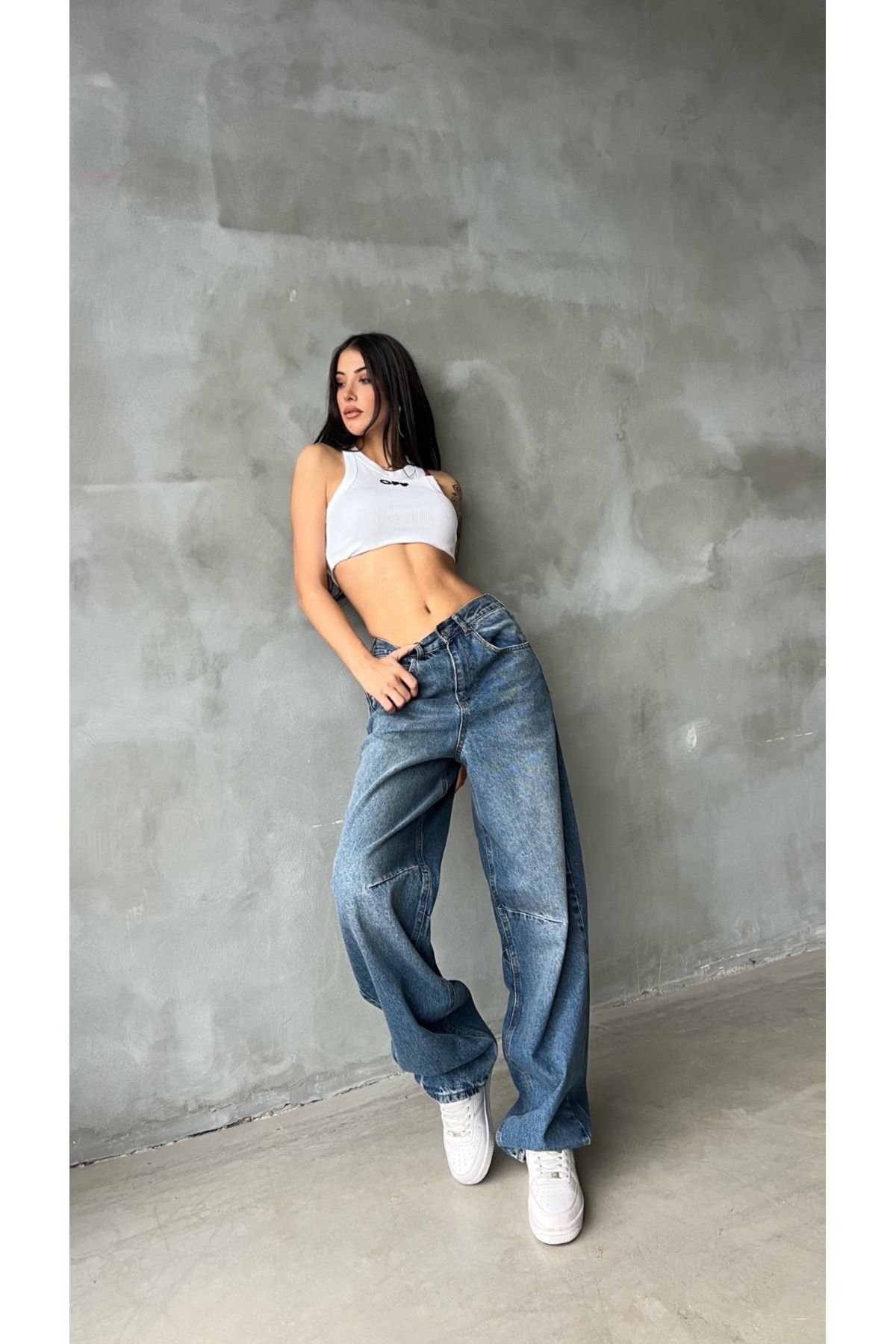 Trend Wıde Leg Baggy Denim Pantolon-wide Leg Loose Fit Jeans Trend Wıde Leg Baggy Denim Pantolon-wide Leg Loose Fit Jeans