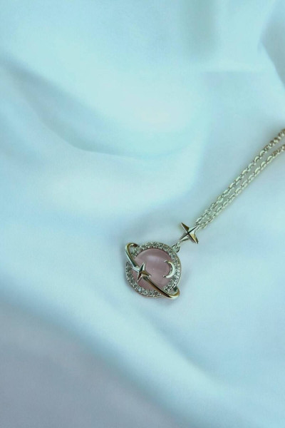Pembe Saturn Kolye Pembe Saturn Kolye