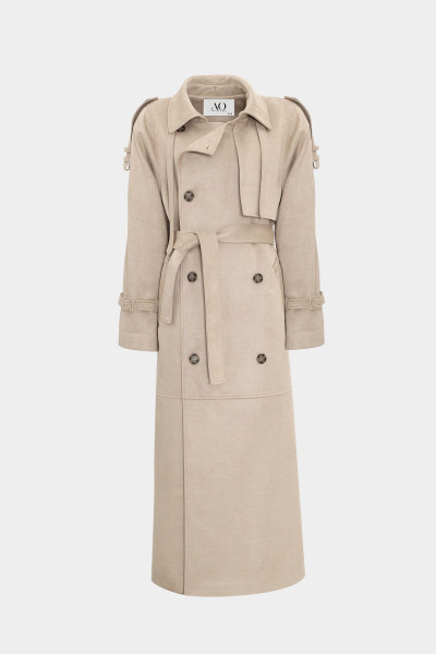 Premium Geniş Kesim Apolet Detaylı Maxi Süet Kadın Trençkot Premium Geniş Kesim Apolet Detaylı Maxi Süet Kadın Trençkot