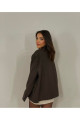 Saja Rsln Premium Çizgili Kahverengi Oversize Blazer Ceket Saja Rsln Premium Çizgili Kahverengi Oversize Blazer Ceket