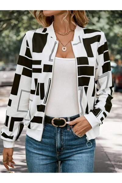 Kadın Uzun Kollu önden Fermuarlı şardonlu Dalgıç Ceket Kadın Uzun Kollu önden Fermuarlı şardonlu Dalgıç Ceket