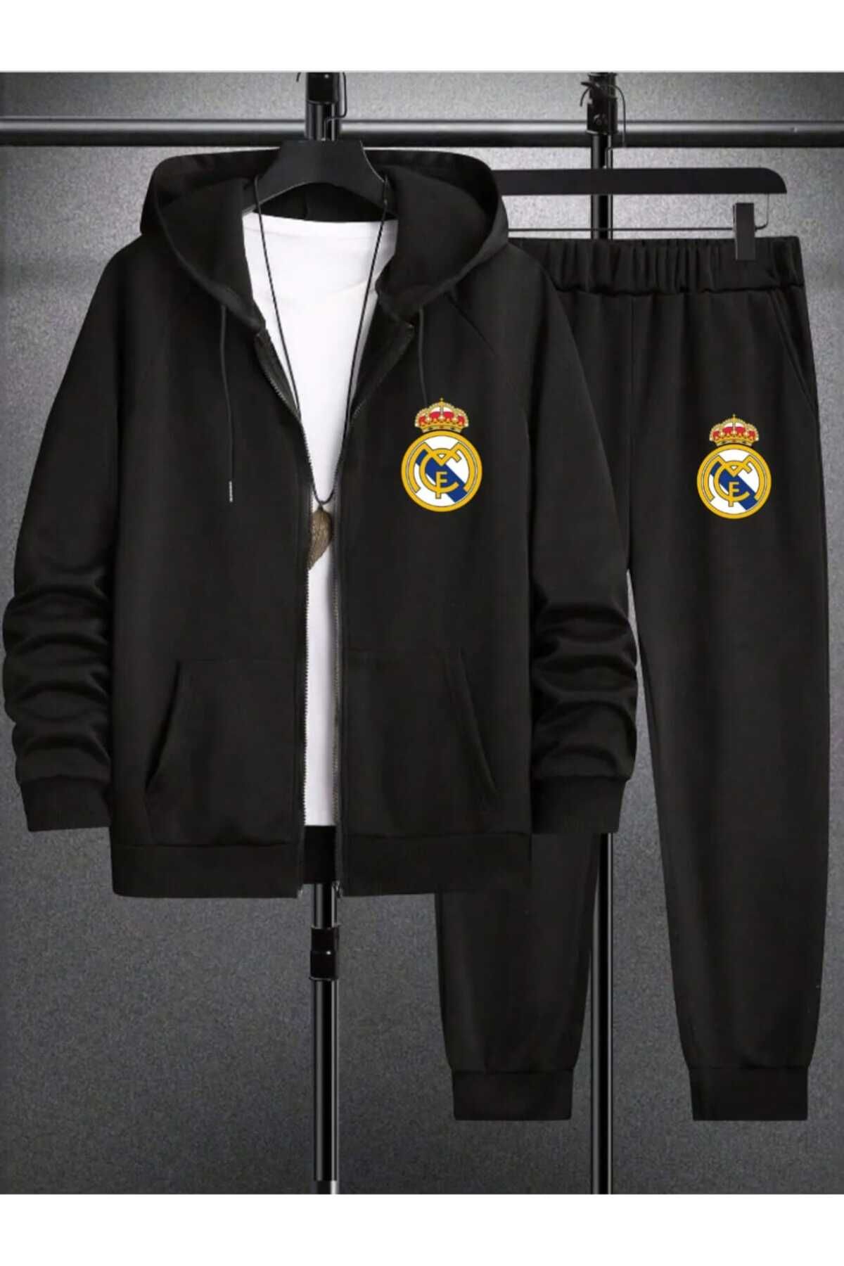 Unisex Oversize Real Madrid Baskılı Eşofman Takımı