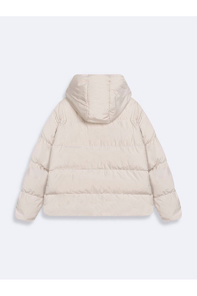Kapüşonlu Şişme Bej Mont Kapüşonlu Şişme Bej Mont
