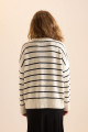 Oversize Fit Çizgili Bisiklet Yaka Kazak D4848AXNS Oversize Fit Çizgili Bisiklet Yaka Kazak D4848AXNS