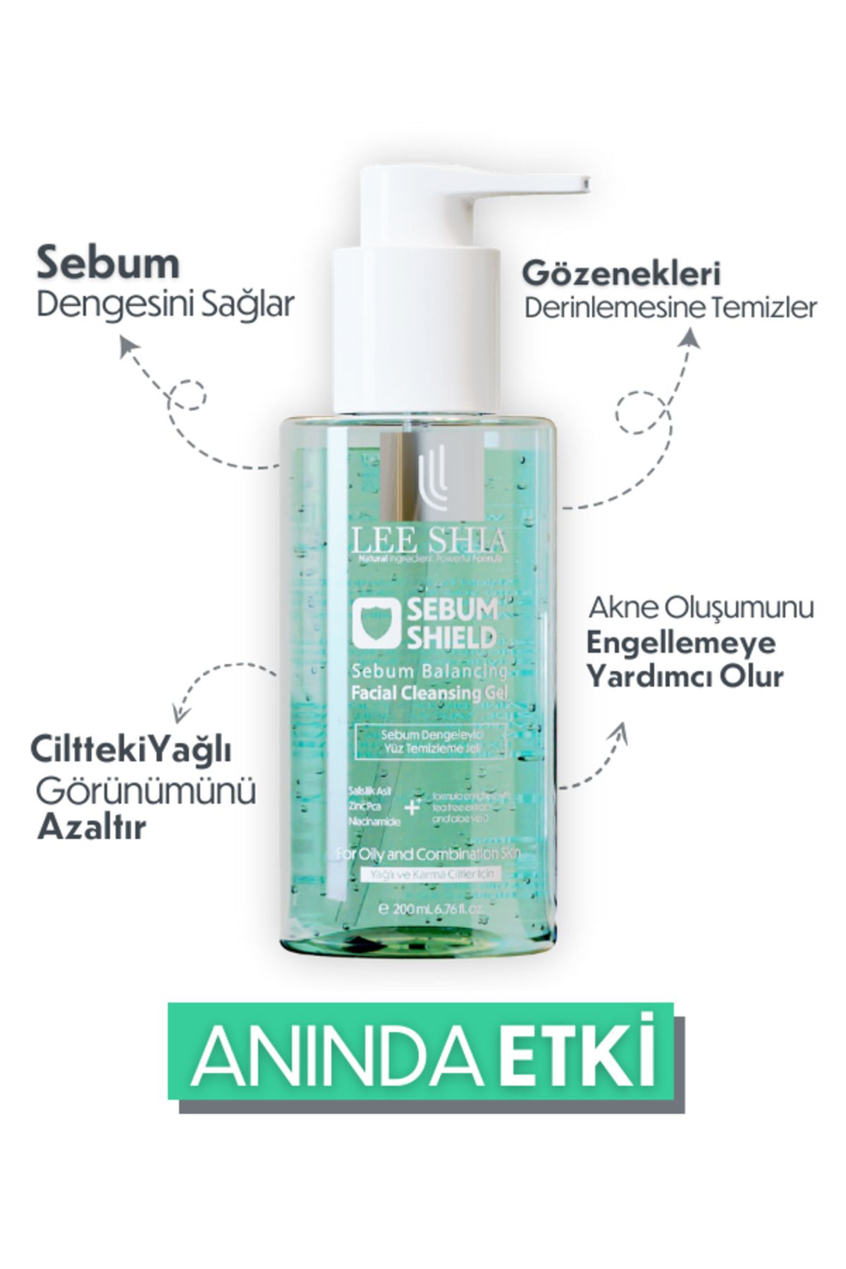 2'li Sebum Shield - Yüz Temizleme Jeli - Yağlı ve Karma Ciltler İçin 2x200 ml