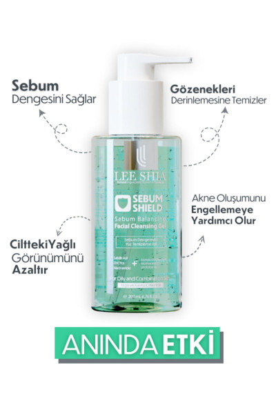 2'li Sebum Shield - Yüz Temizleme Jeli - Yağlı ve Karma Ciltler İçin 2x200 ml 2'li Sebum Shield - Yüz Temizleme Jeli - Yağlı ve Karma Ciltler İçin 2x200 ml