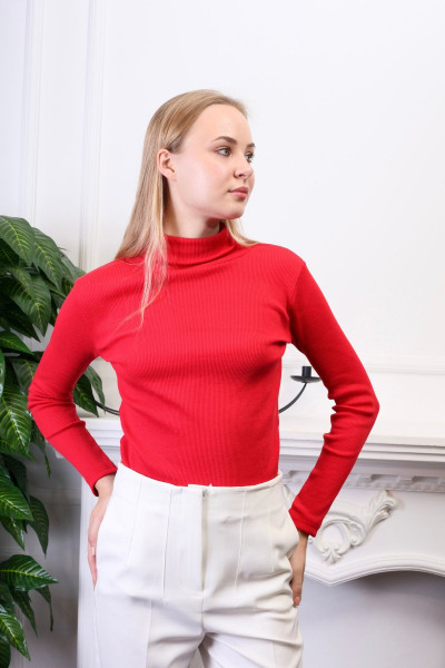 Unisex Kırmızı Pamuklu Balıkçı Yaka Kaşkorse Şardonlu Slimfit Boğazlı Kazak Unisex Kırmızı Pamuklu Balıkçı Yaka Kaşkorse Şardonlu Slimfit Boğazlı Kazak