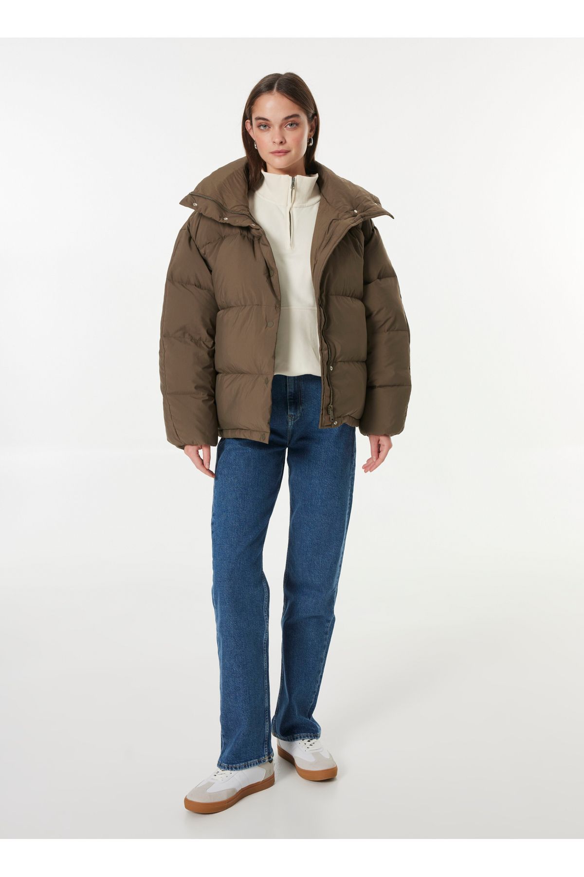 Kahve Kadın Şişme Mont RELAXED PUFFER Kahve Kadın Şişme Mont RELAXED PUFFER