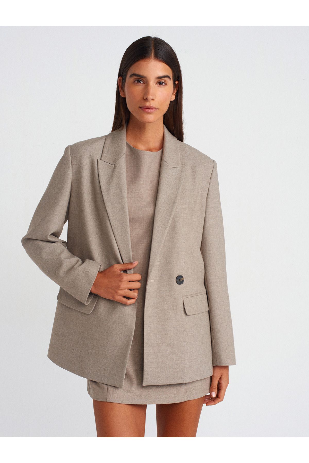 60743 Blazer Ceket-Camel