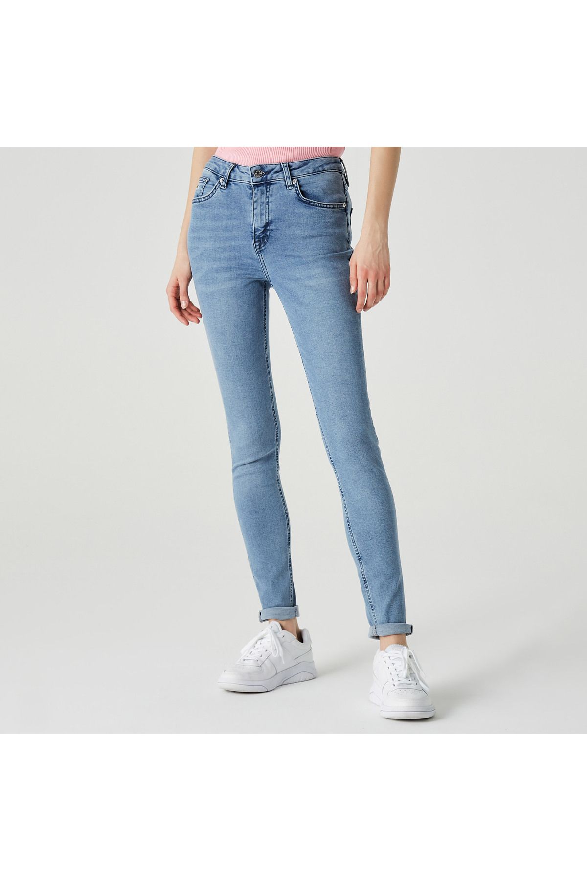 Kadın Skinny Fit Denim Mavi Pantolon