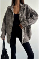Leopar Desen Oversize Ceket KAHVERENGİ Leopar Desen Oversize Ceket KAHVERENGİ