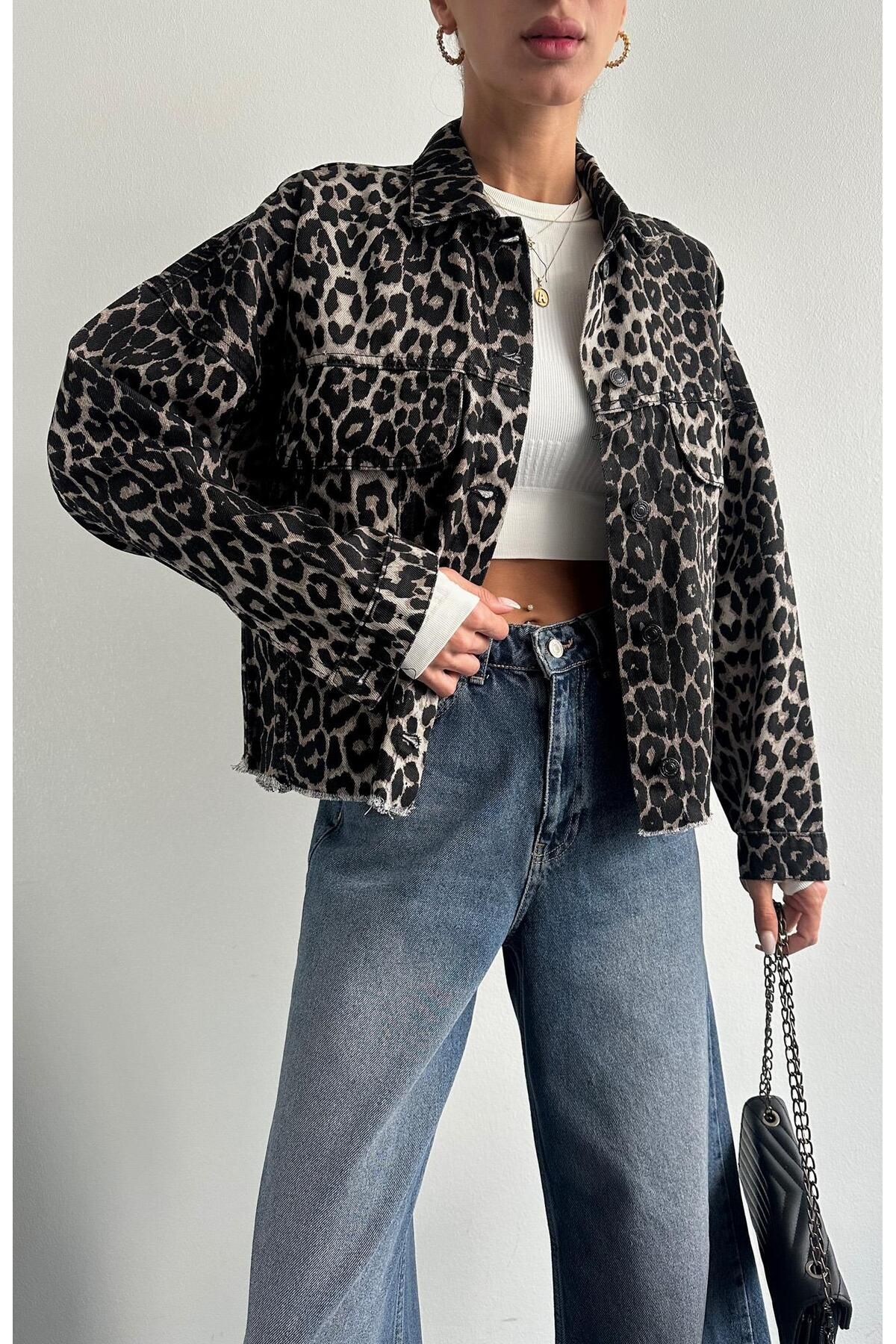 Oreo Leopar Desen Ceket LEOPAR Oreo Leopar Desen Ceket LEOPAR